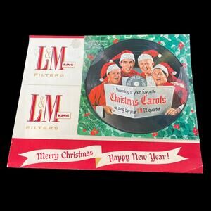 L&M Cigarettes Christmas Record Advertising Vintage 1960 Tobacco Carton Sleeve